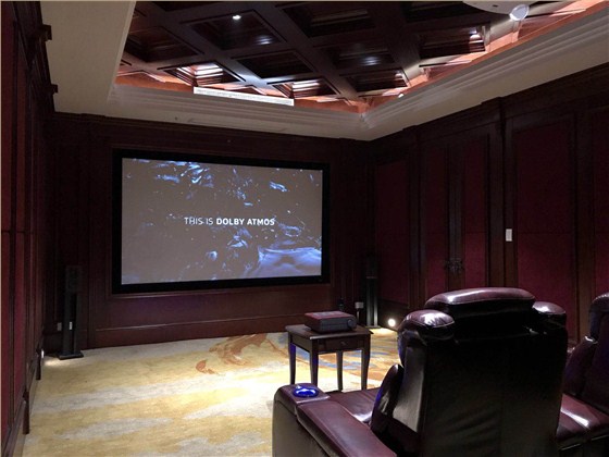 南京好享家体验中心影音室，隐藏式7.1.4全景声系统，面积35平方米4